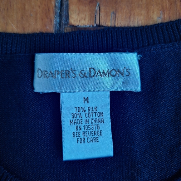 Womens SMALL, Draper&Damen's, CLASSIC black, Short Sleeve Sweater, Silk&Cotton - Picture 2 of 6